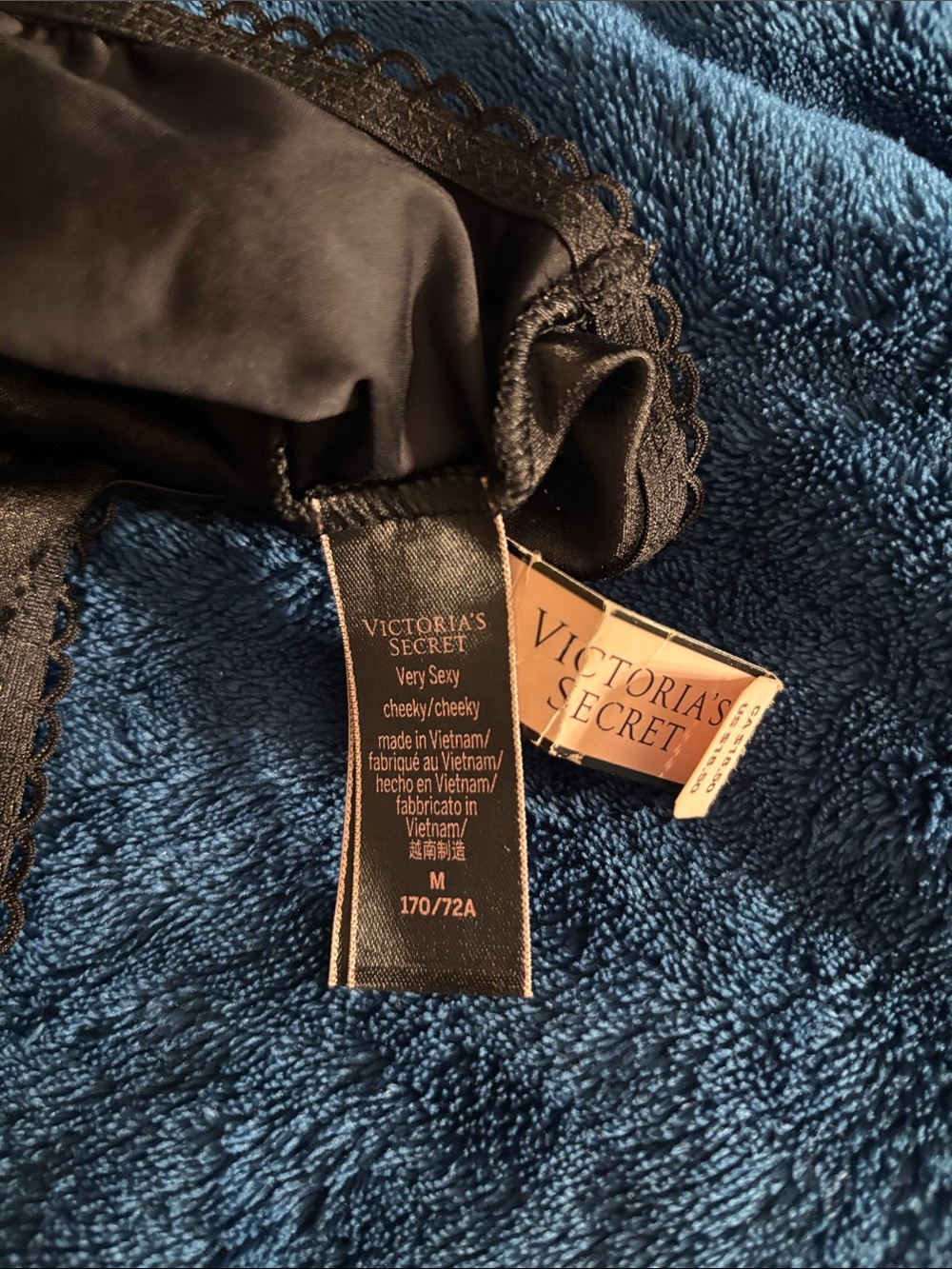 Victoria's Secret Very Sexy Black Satin Cheeky - Picture 2 of 3